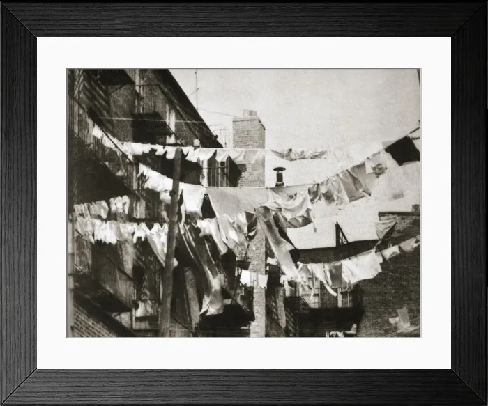 Framed Print : Wash day at some New York tenement buildings, USA, early 1930s Framed Print : Wash day at some New York tenement buildings, USA, early 1930s