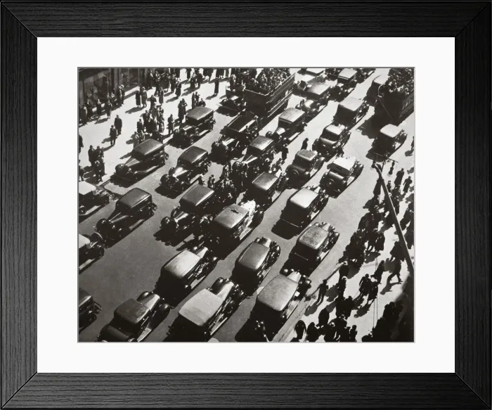 Framed Print : Traffic jam on Fifth Avenue at 49th Street, New York, USA, early 1929 Framed Print : Traffic jam on Fifth Avenue at 49th Street, New York, USA, early 1929