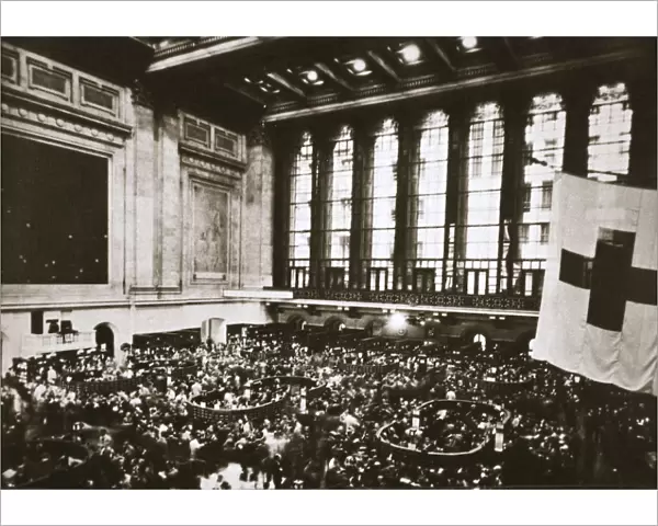 Trading floor of the New York Stock Exchange, USA, early 1930s