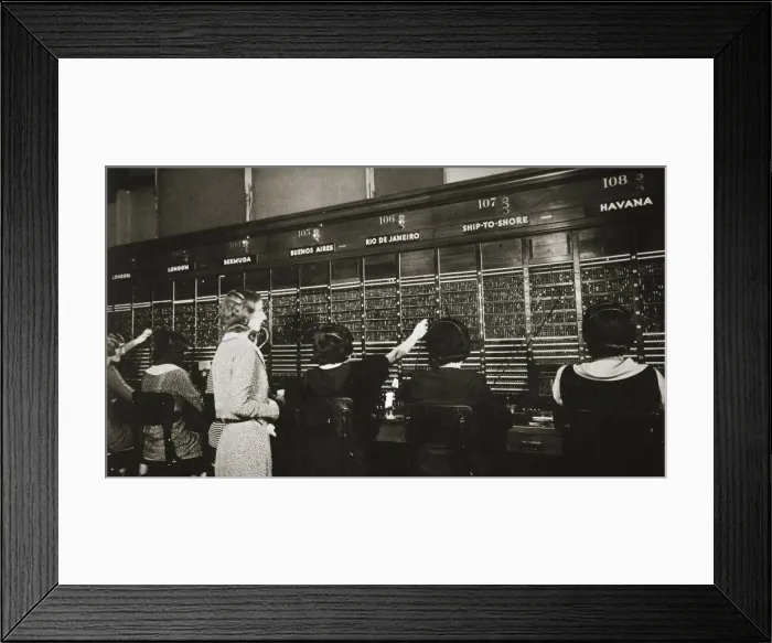 Framed Print : Female workers in the telephone room, New York Stock Exchange, USA, early 1930s. Artist Framed Print : Female workers in the telephone room, New York Stock Exchange, USA, early 1930s. Artist