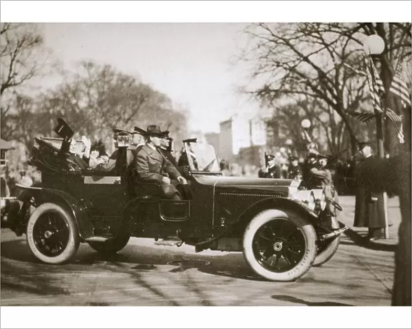 US President Warren G Harding returning from his inauguration, Washington DC, USA, 4th March 1921