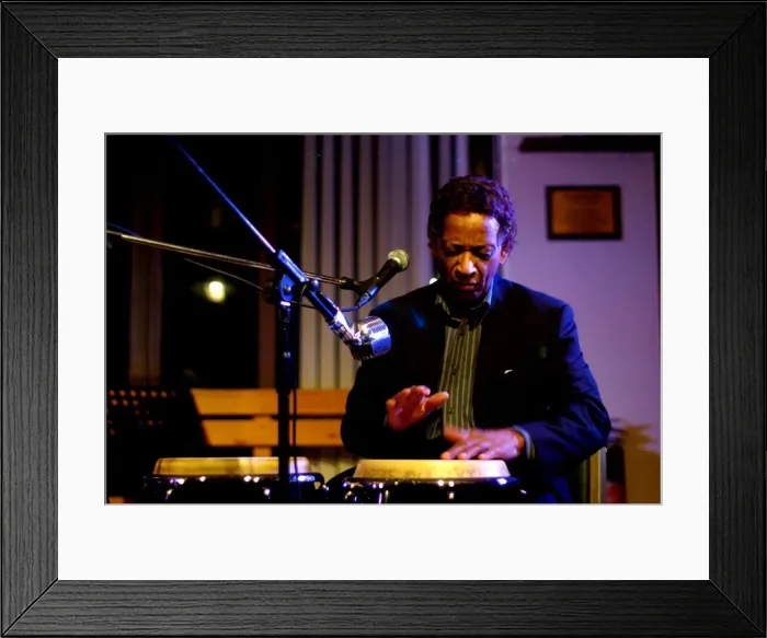 Framed Print : Frank Holder, Guyanan jazz singer and percussionist, Jazz Hastings, Hastings, East Sussex Framed Print : Frank Holder, Guyanan jazz singer and percussionist, Jazz Hastings, Hastings, East Sussex