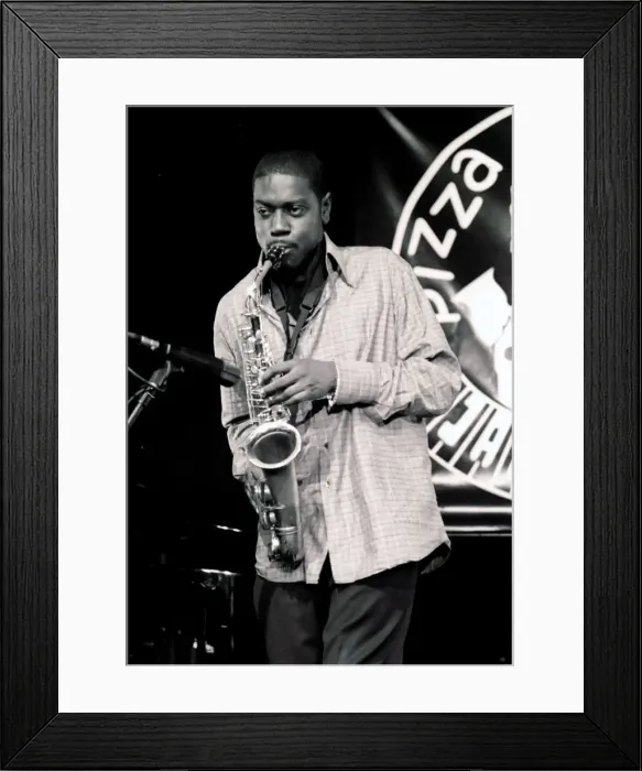 Framed Print : Soweto Kinch, Royal Festival Hall Foyer, London, 2002. Artist: Brian O Connor Framed Print : Soweto Kinch, Royal Festival Hall Foyer, London, 2002. Artist: Brian O Connor