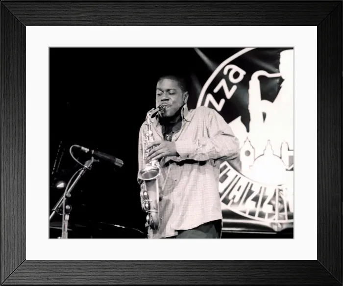 Framed Print : Soweto Kinch, Royal Festival Hall Foyer, London, 2002. Artist: Brian O Connor Framed Print : Soweto Kinch, Royal Festival Hall Foyer, London, 2002. Artist: Brian O Connor