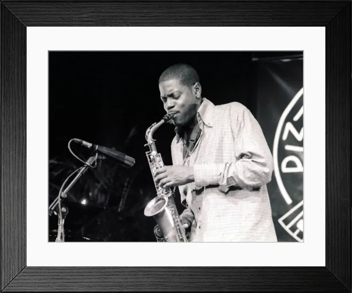 Framed Print : Soweto Kinch, Royal Festival Hall Foyer, London, 2002. Artist: Brian O Connor Framed Print : Soweto Kinch, Royal Festival Hall Foyer, London, 2002. Artist: Brian O Connor