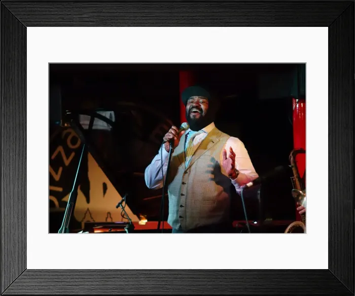 Framed Print : Gregory Porter, Pizza Express, Dean St, London, 2001. Artist: Brian O Connor Framed Print : Gregory Porter, Pizza Express, Dean St, London, 2001. Artist: Brian O Connor
