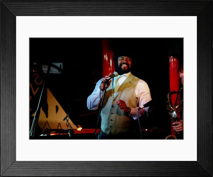 Framed Print : Gregory Porter, Pizza Express, Dean St, London, 2001. Artist: Brian O Connor Framed Print : Gregory Porter, Pizza Express, Dean St, London, 2001. Artist: Brian O Connor