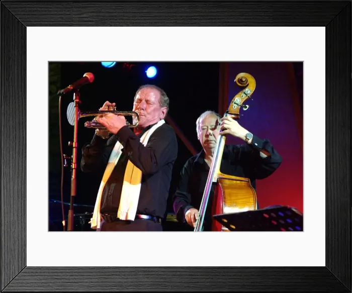Framed Print : Len Skeat and Digby Fairweather, Brecon Jazz Festival, Powys, Wales, 2009. Artist Framed Print : Len Skeat and Digby Fairweather, Brecon Jazz Festival, Powys, Wales, 2009. Artist