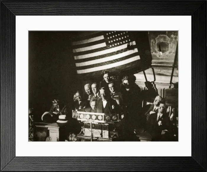 Framed Print : New York Governor Al Smith accepting the Democratic nomination for the Presidency, 1928