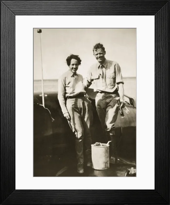 Framed Print : American aviator Charles Lindbergh and his wife Anne after their flight to Japan, 1931 Framed Print : American aviator Charles Lindbergh and his wife Anne after their flight to Japan, 1931