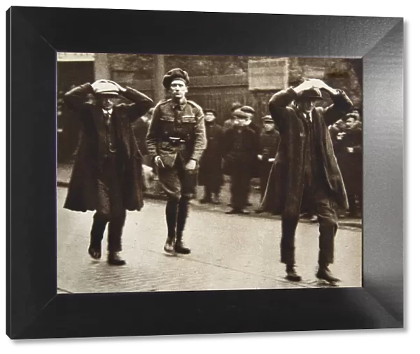 Two Sinn Fein members arrested by British troops, Dublin, Ireland, 1920