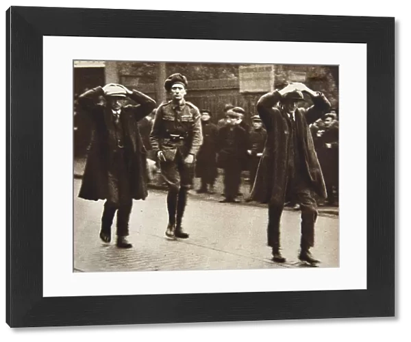 Two Sinn Fein members arrested by British troops, Dublin, Ireland, 1920