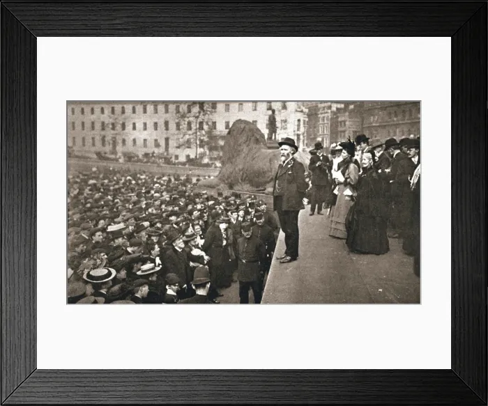 Framed Print : Keir Hardie addressing the first womens suffrage demonstration, London, 19 May 1906 Framed Print : Keir Hardie addressing the first womens suffrage demonstration, London, 19 May 1906