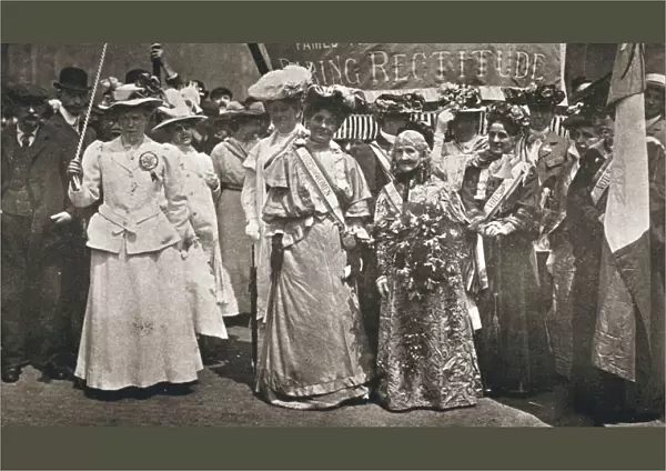 The head of the Womens Sunday Procession to Hyde Park, London, 21 June 1908. Artist