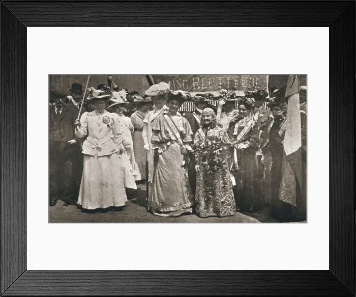 Framed Print : The head of the Womens Sunday Procession to Hyde Park, London, 21 June 1908. Artist Framed Print : The head of the Womens Sunday Procession to Hyde Park, London, 21 June 1908. Artist