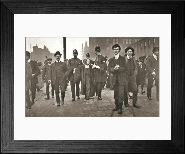 Framed Print : Arrest of Dora Marsden, British suffragette, outside the Victoria University of Manchester, 1909 Framed Print : Arrest of Dora Marsden, British suffragette, outside the Victoria University of Manchester, 1909