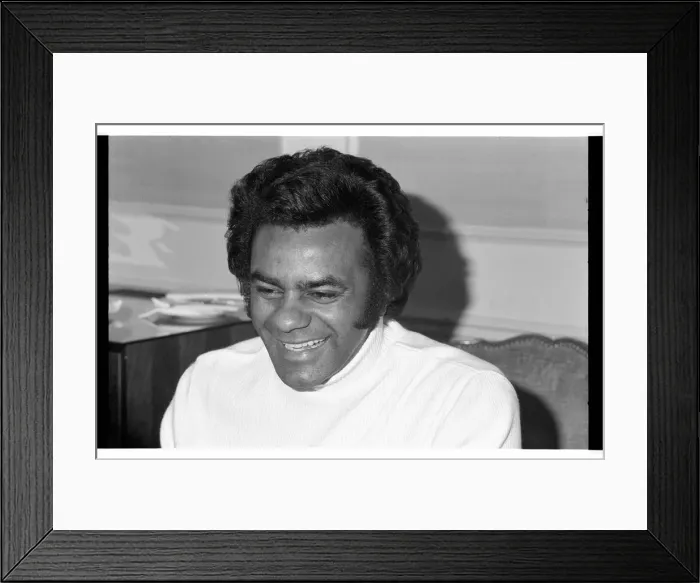 Framed Print : Johnny Mathis, London, 1975. Artist: Brian O Connor Framed Print : Johnny Mathis, London, 1975. Artist: Brian O Connor