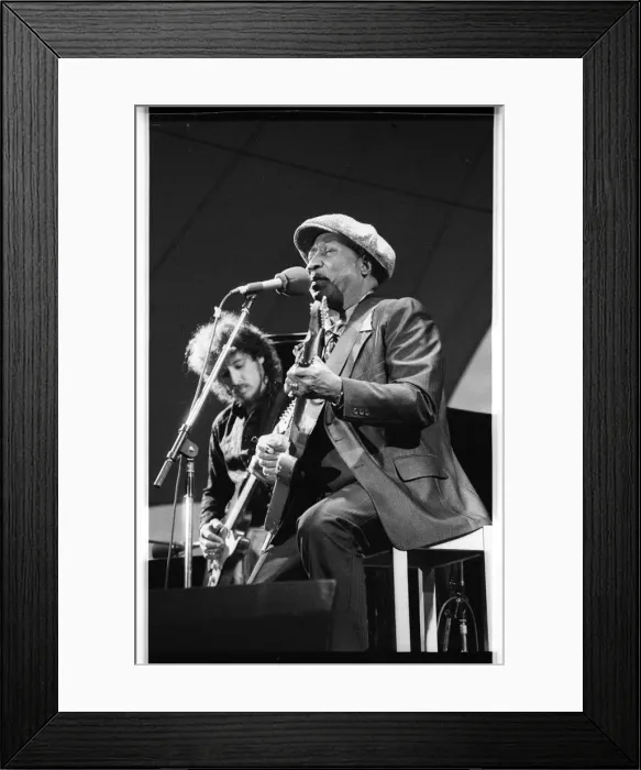 Framed Print : Muddy Waters, American blues musician, Capital Jazz, 1979. Artists: Brian O Connor, Unknown Framed Print : Muddy Waters, American blues musician, Capital Jazz, 1979. Artists: Brian O Connor, Unknown