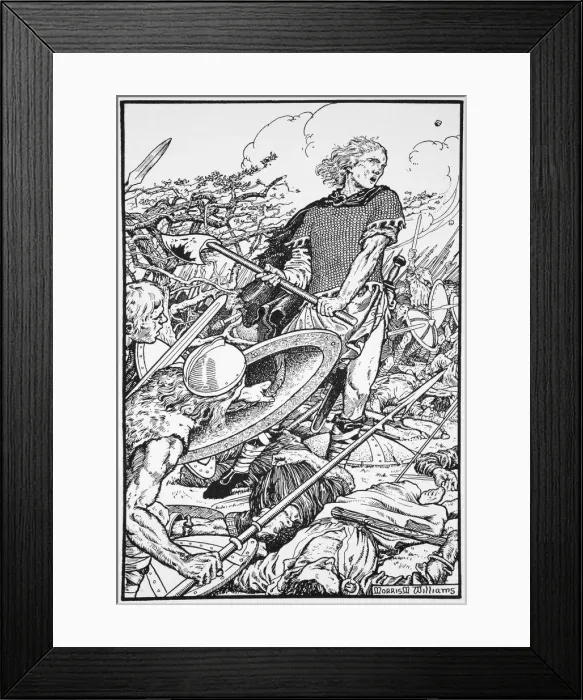 Framed Print : Alfred the Great at the Battle of Ashdown, 871 (1913). Artist: Morris Meredith Williams Framed Print : Alfred the Great at the Battle of Ashdown, 871 (1913). Artist: Morris Meredith Williams