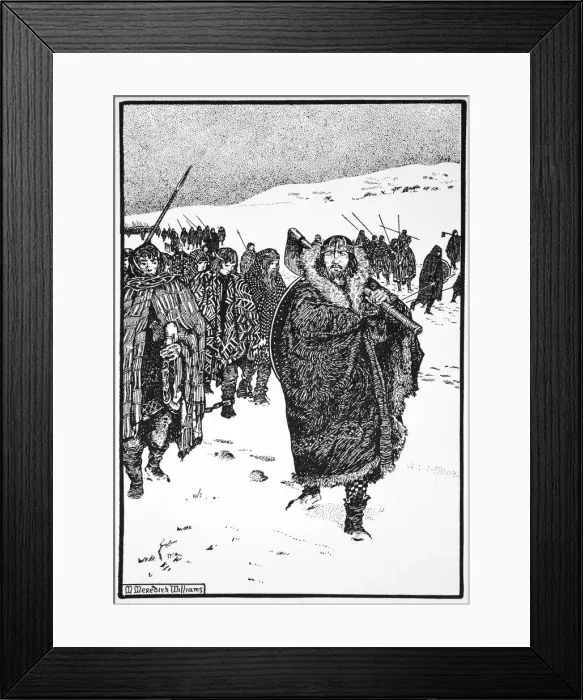 Framed Print : Murtough on his journey with the King of Munster in fetters, 941 (1913). Artist Framed Print : Murtough on his journey with the King of Munster in fetters, 941 (1913). Artist