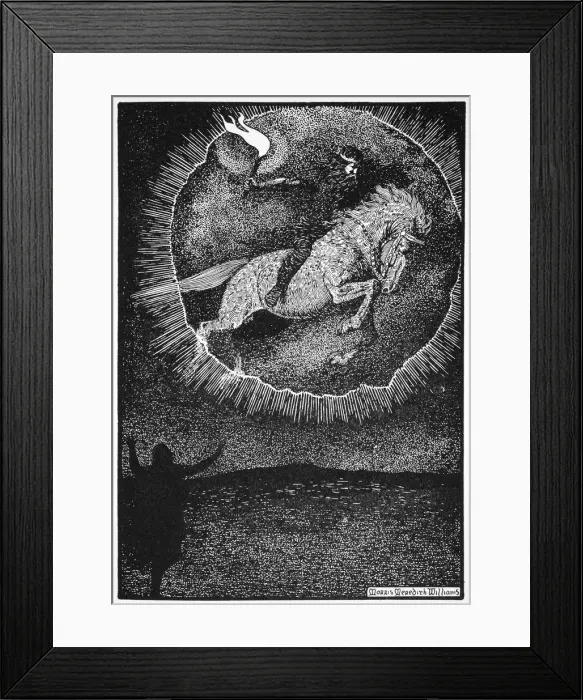 Framed Print : The Vision of the Man on the Grey horse, 1913. Artist: Morris Meredith Williams Framed Print : The Vision of the Man on the Grey horse, 1913. Artist: Morris Meredith Williams