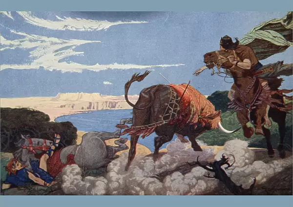 The slaying of the bull of Ishtar, 1915. Artist: Ernest Wellcousins