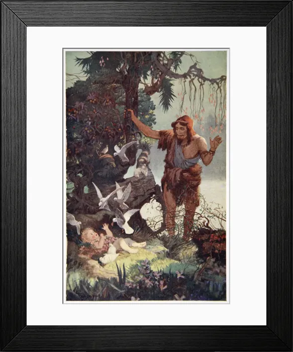 Framed Print : The Shepherd finds the babe Semiramus, 1915. Artist: Ernest Wellcousins Framed Print : The Shepherd finds the babe Semiramus, 1915. Artist: Ernest Wellcousins