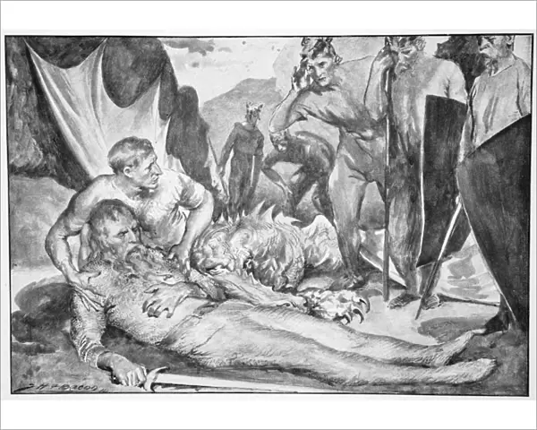 The Death of Beowulf, 1910. Artist: John Henry Frederick Bacon
