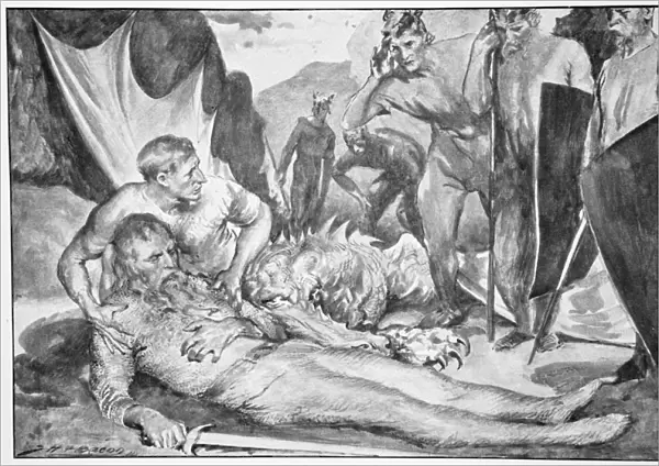 The Death of Beowulf, 1910. Artist: John Henry Frederick Bacon