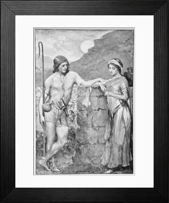 Framed Print : Olaf and Sigrid, 1910. Artist: John Henry Frederick Bacon Framed Print : Olaf and Sigrid, 1910. Artist: John Henry Frederick Bacon
