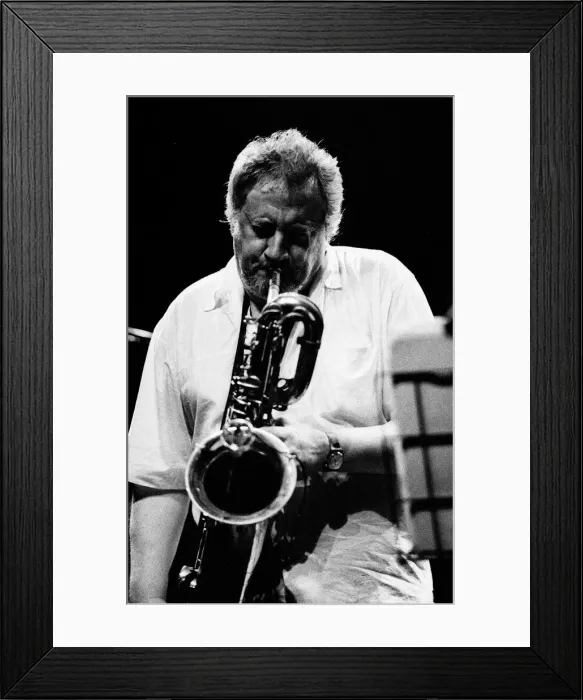 Framed Print : Ronnie Cuber, Brecon Jazz Festival, Brecon, Powys, Wales, 2003. Artist: Brian O Connor Framed Print : Ronnie Cuber, Brecon Jazz Festival, Brecon, Powys, Wales, 2003. Artist: Brian O Connor