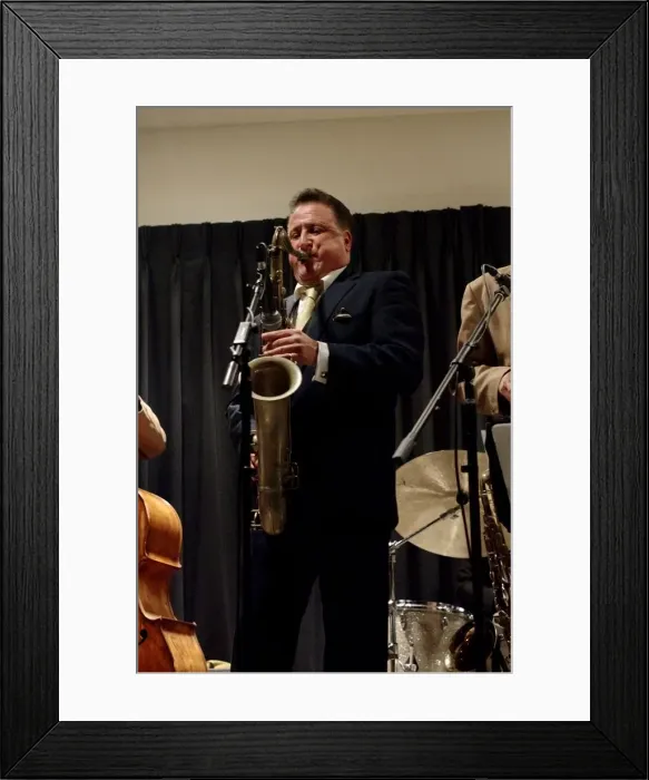 Framed Print : Ray Gelato, Watermill Jazz Club, Dorking, Surrey, Jan 2016. Artist: Brian O Connor Framed Print : Ray Gelato, Watermill Jazz Club, Dorking, Surrey, Jan 2016. Artist: Brian O Connor