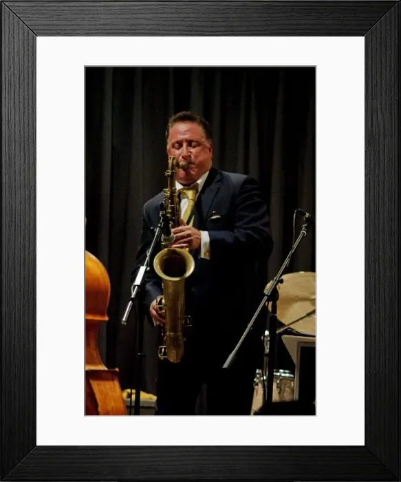 Framed Print : Ray Gelato, Watermill Jazz Club, Dorking, Surrey, Jan 2016. Artist: Brian O Connor Framed Print : Ray Gelato, Watermill Jazz Club, Dorking, Surrey, Jan 2016. Artist: Brian O Connor