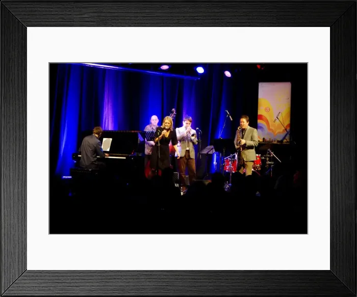 Framed Print : Jack Kendon Quartet with Pete Hill (drums), Jack Kendon (Tpt) and Julian Nicholas (Sax) Framed Print : Jack Kendon Quartet with Pete Hill (drums), Jack Kendon (Tpt) and Julian Nicholas (Sax)