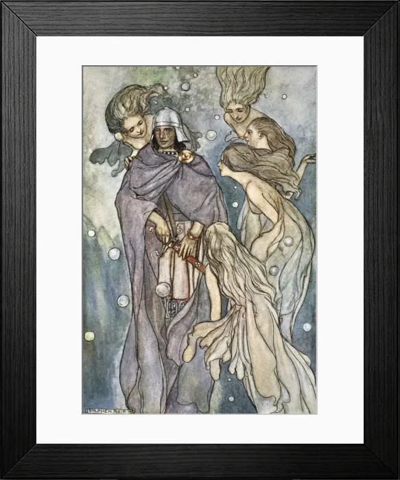 Framed Print : There dwelt the red-haired ocean-nymphs, c1910. Artist: Stephen Reid Framed Print : There dwelt the red-haired ocean-nymphs, c1910. Artist: Stephen Reid