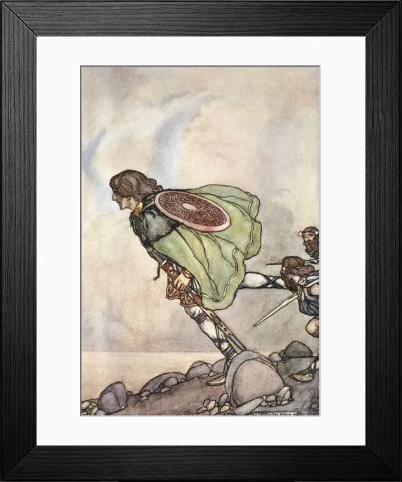 Framed Print : They ran him by hill and plain, c1910. Artist: Stephen Reid Framed Print : They ran him by hill and plain, c1910. Artist: Stephen Reid