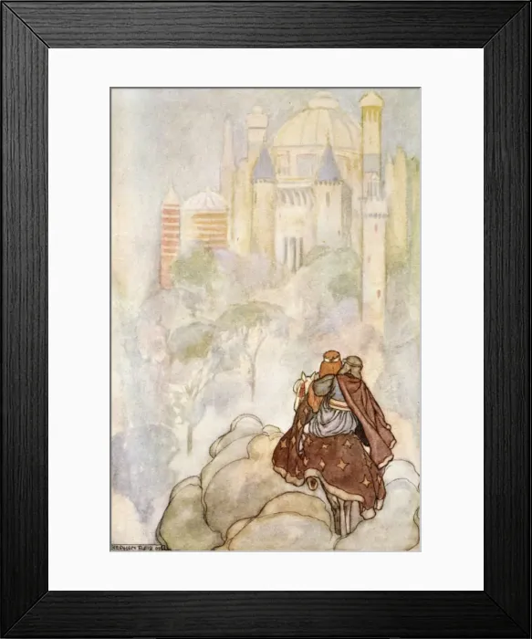 Framed Print : They rode up to a stately palace, c1910. Artist: Stephen Reid Framed Print : They rode up to a stately palace, c1910. Artist: Stephen Reid