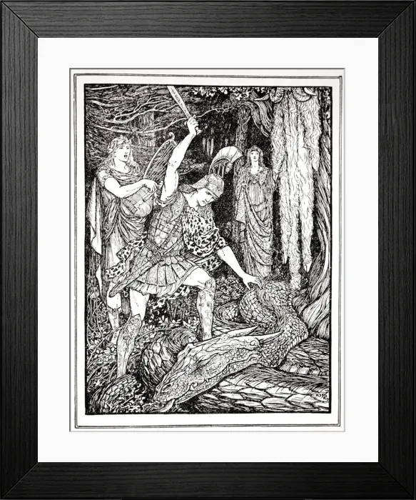 Framed Print : How the Serpent that guarded the Gold Fleece was slain, 1926 Framed Print : How the Serpent that guarded the Gold Fleece was slain, 1926