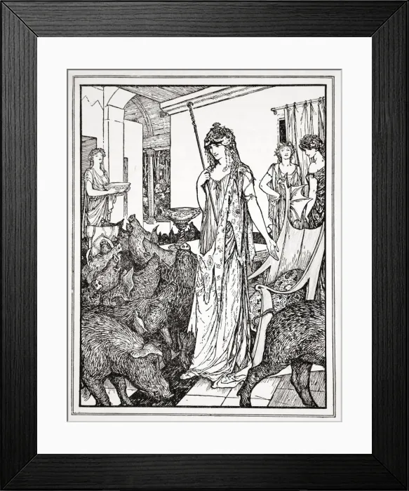 Framed Print : Circe sends the Swine (The Companions of Ulysses) to the Styes, 1926. Artist Framed Print : Circe sends the Swine (The Companions of Ulysses) to the Styes, 1926. Artist