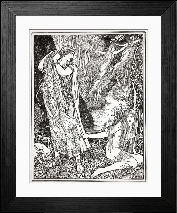 Framed Print : King Athamas steals Nepheles clothes so that she can t float away with her sister, 1926 Framed Print : King Athamas steals Nepheles clothes so that she can t float away with her sister, 1926
