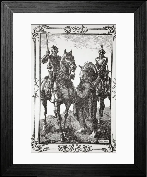 Framed Print : They met with an Old Man, 1905. Artist: Dora Curtis Framed Print : They met with an Old Man, 1905. Artist: Dora Curtis