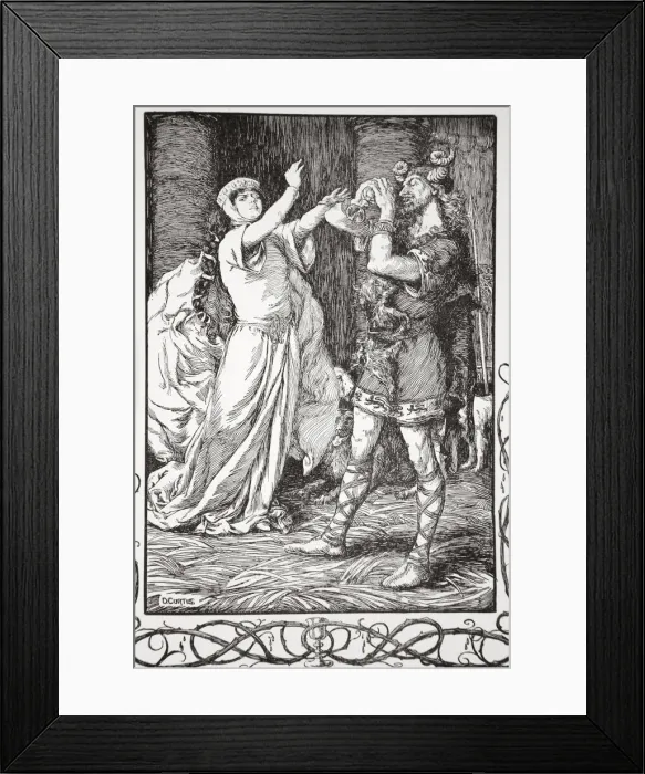 Framed Print : The Queen cried to him to forbear, 1905. Artist: Dora Curtis Framed Print : The Queen cried to him to forbear, 1905. Artist: Dora Curtis