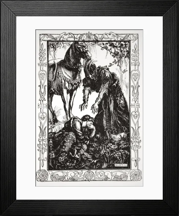 Framed Print : Palamides appeared before her, 1905. Artist: Dora Curtis Framed Print : Palamides appeared before her, 1905. Artist: Dora Curtis
