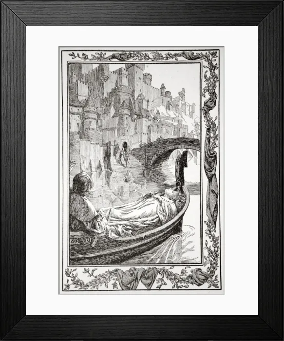 Framed Print : The Barge floated down the River, 1905. Artist: Dora Curtis Framed Print : The Barge floated down the River, 1905. Artist: Dora Curtis