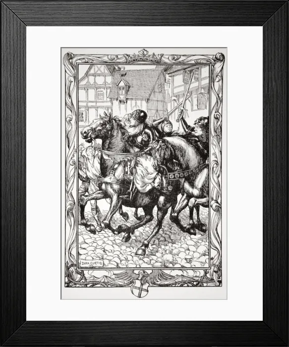 Framed Print : Rushed Upon the Astonished Throng, 1905. Artist: Dora Curtis