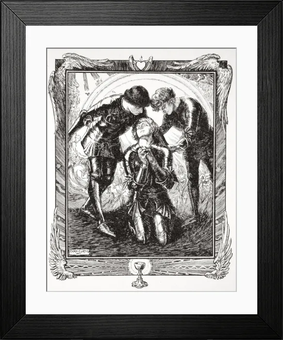 Framed Print : Then they went to Sir Galahad, 1905. Artist: Dora Curtis Framed Print : Then they went to Sir Galahad, 1905. Artist: Dora Curtis