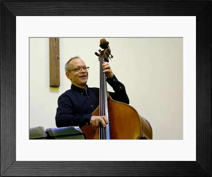 Framed Print : Alec Dankworth, NJA fundraising gig, Loughton, Essex, November 2, 2017. Artist: Brian O Connor Framed Print : Alec Dankworth, NJA fundraising gig, Loughton, Essex, November 2, 2017. Artist: Brian O Connor