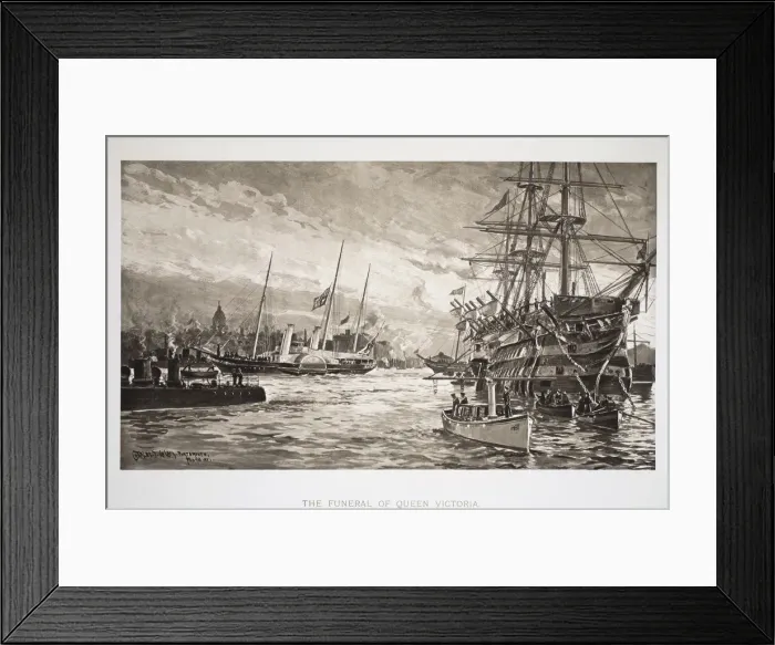Framed Print : The Funeral of Queen Victoria, Portsmouth, 1st February 1901 Framed Print : The Funeral of Queen Victoria, Portsmouth, 1st February 1901
