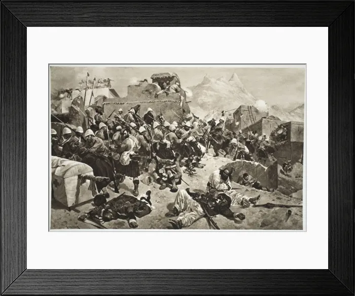 Framed Print : 92nd Highlanders and 2nd Gurkhas storming Gaudi Mullah Sahibdad, Afghanistan, 1901 Framed Print : 92nd Highlanders and 2nd Gurkhas storming Gaudi Mullah Sahibdad, Afghanistan, 1901