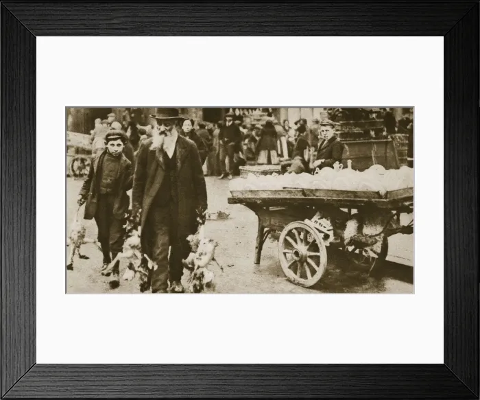 Framed Print : Old Jewish man and his grandson carrying some fowls, Wentworth Street, Stepney, 20th century Framed Print : Old Jewish man and his grandson carrying some fowls, Wentworth Street, Stepney, 20th century
